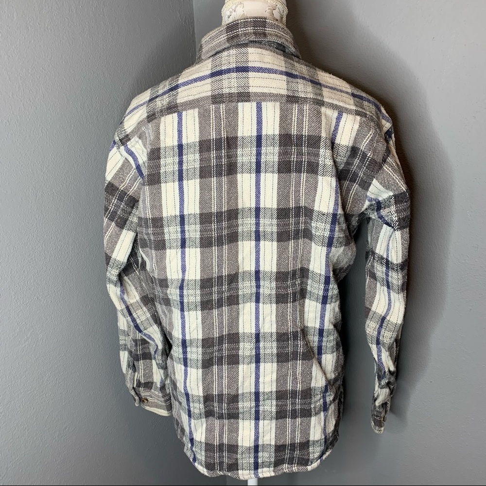Five Brother Sapko Plaid Gray Button Shirt Large - Picture 2 of 4